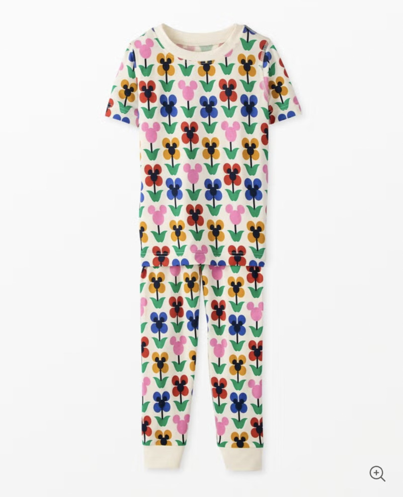 NWT Sealed Girls Hanna Andersson Disney Mickey Mouse Floral Pajama Set Size 2